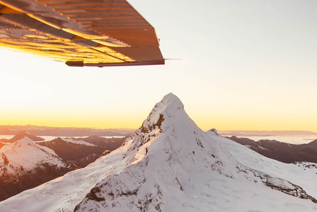 Flying around Mt. Aspiring at Sunrise